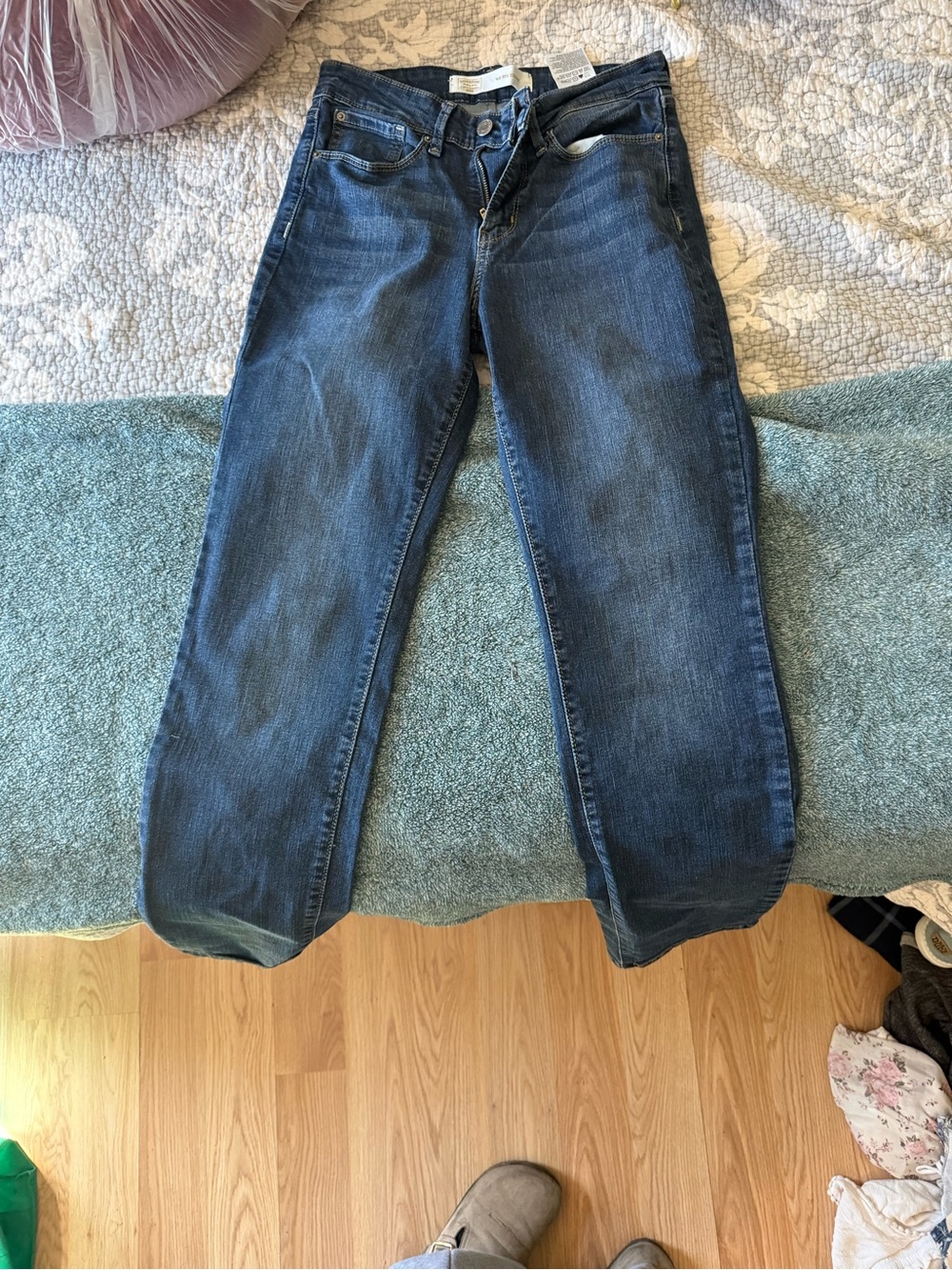 Signature by Levi Strauss Dark Blue Straight-Leg Jeans